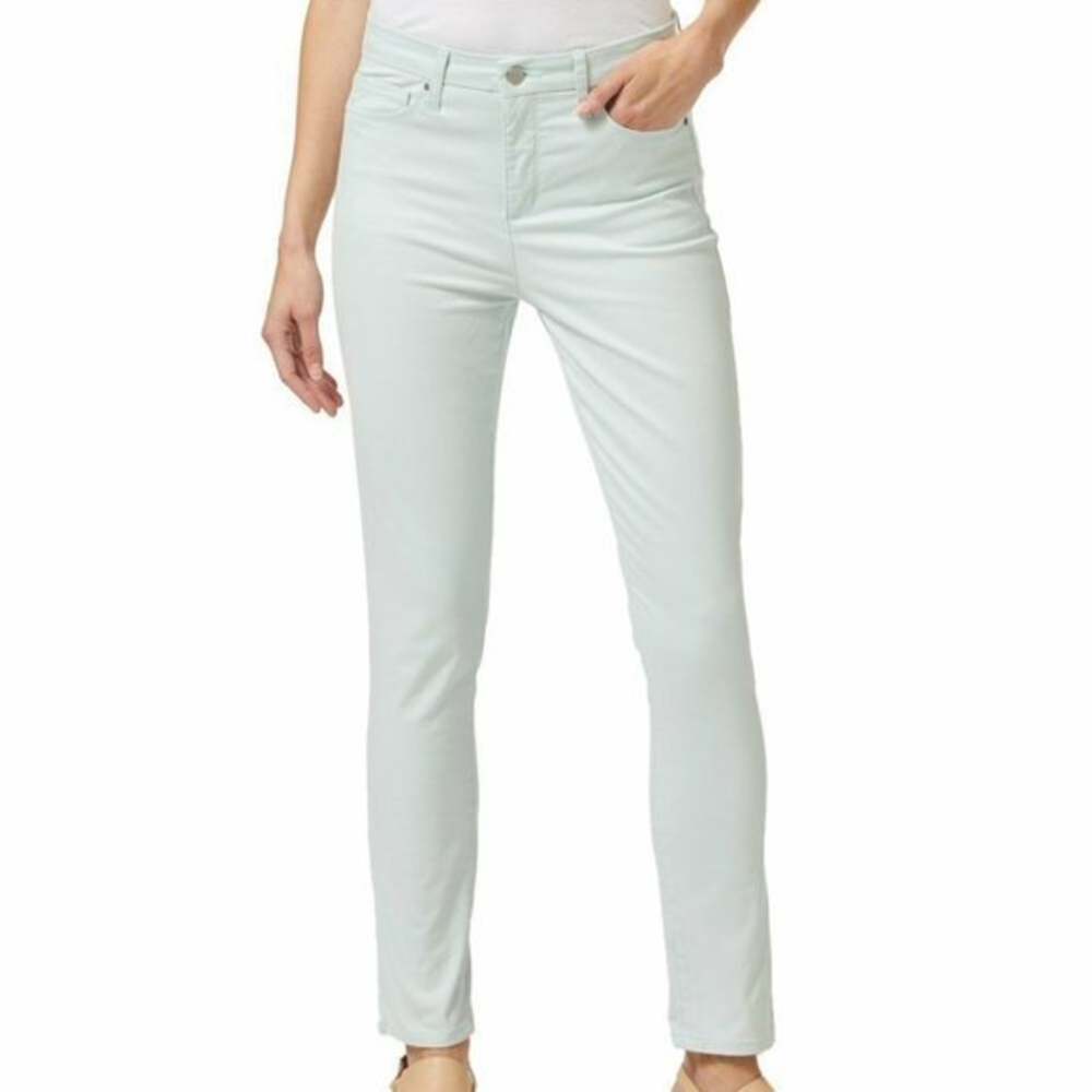New Ellen Tracy 16 Celadon Blue The Newport High Rise Stretch Soft Skinny Pants